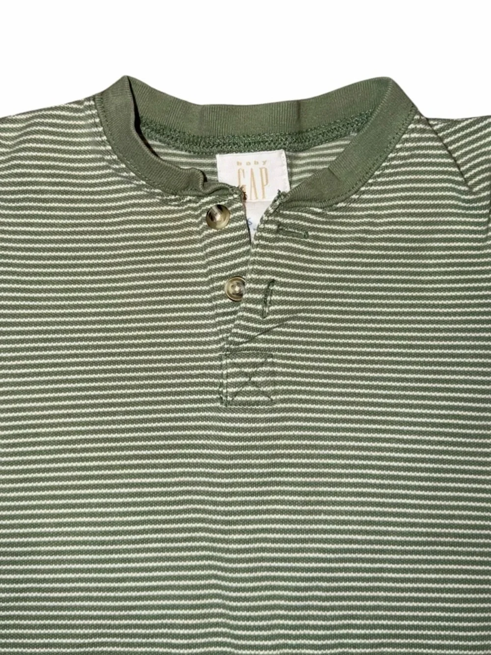 Baby Gap Green Stripe Cotton Onesie Shortie - Size 3-6 Mo